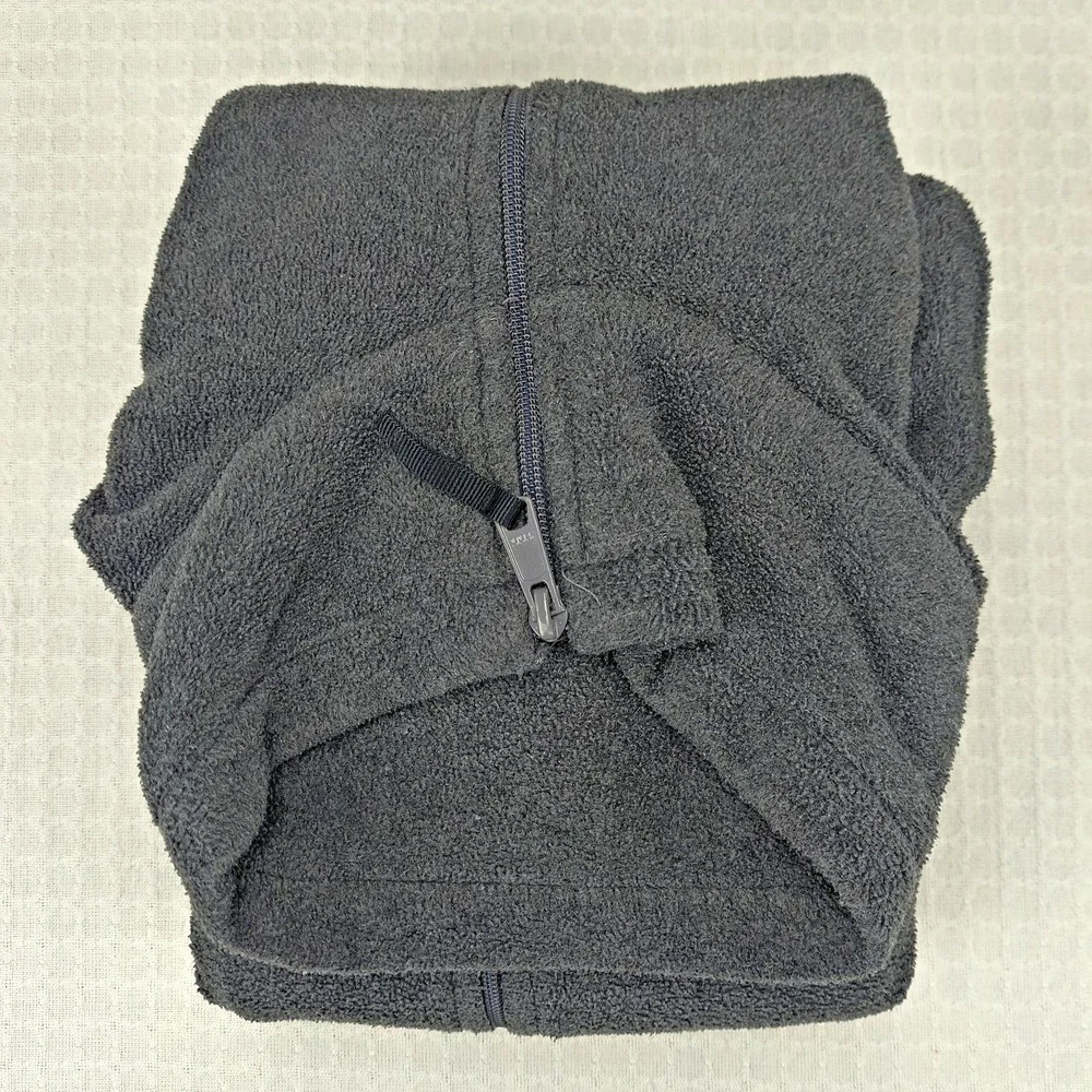 Columbia Mens Fleece Jacket Charcoal Gray Full Zip Mock Neck Large Solid Outdoor